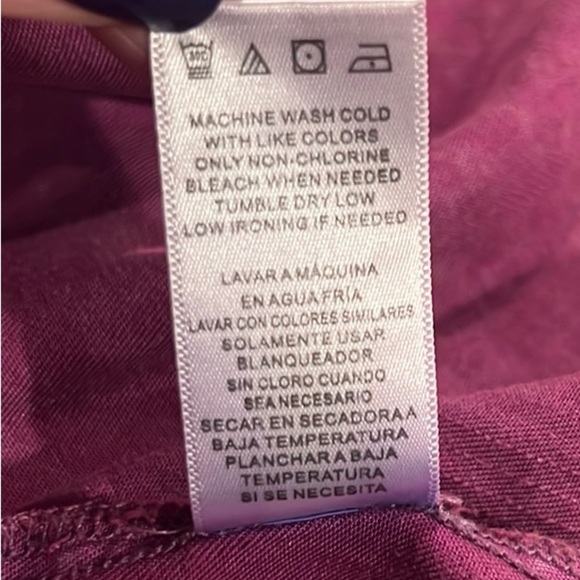 Billy T fuchsia color tiered drop waist button down shirt dress size L - Picture 8 of 8